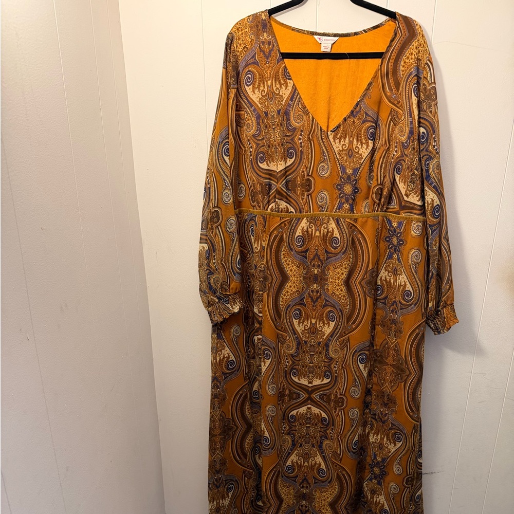 Glamorous Orange Paisley Maxi dress